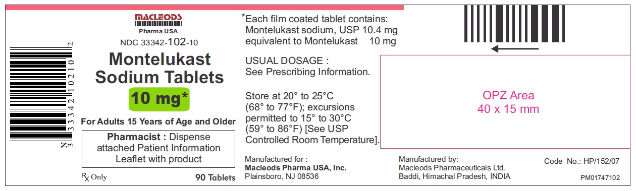 Montelukast Sodium 10 mg Tablet Bottle 90 Tablet .. .  .  
